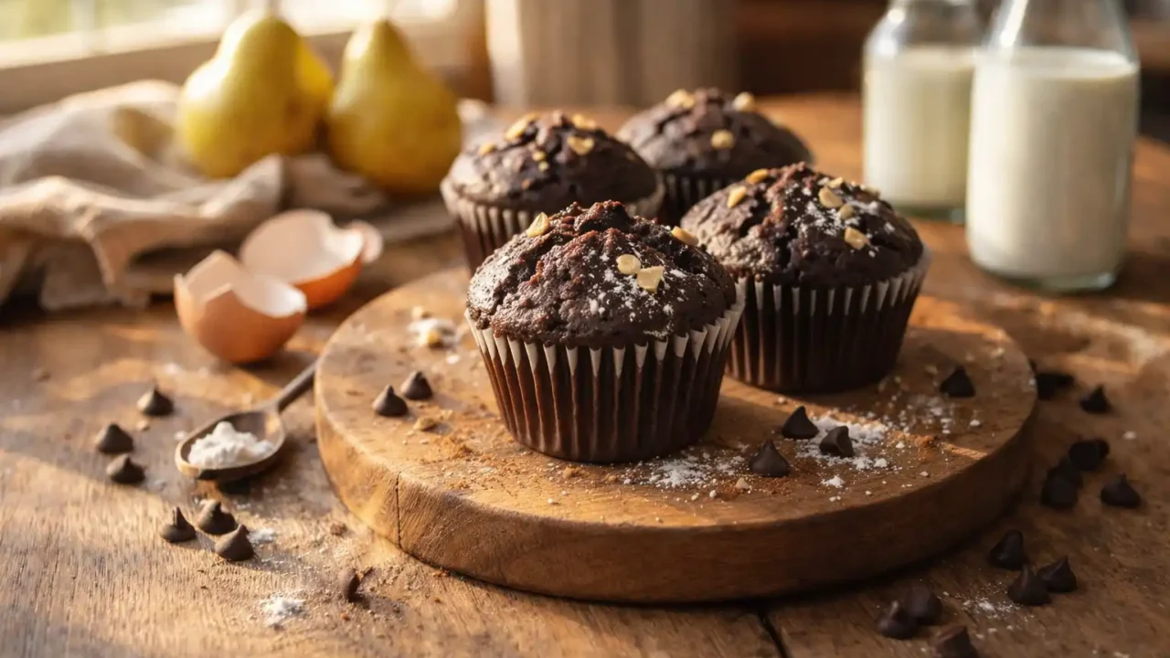 Muffin pere e cioccolato: la ricetta per averli soffici in 30 minuti