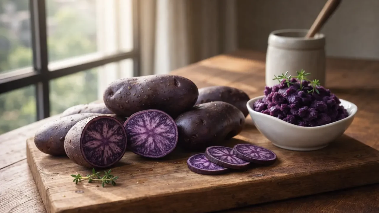 Sformato di patate viola e taleggio: come gli ingredienti semplici diventano coesi