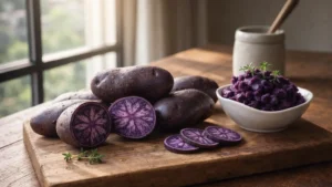 Sformato di patate viola e taleggio: come gli ingredienti semplici diventano coesi